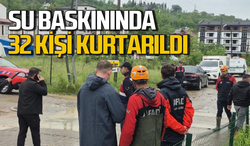 Bartın'da su baskınlarında 32 kişi kurtarıldı