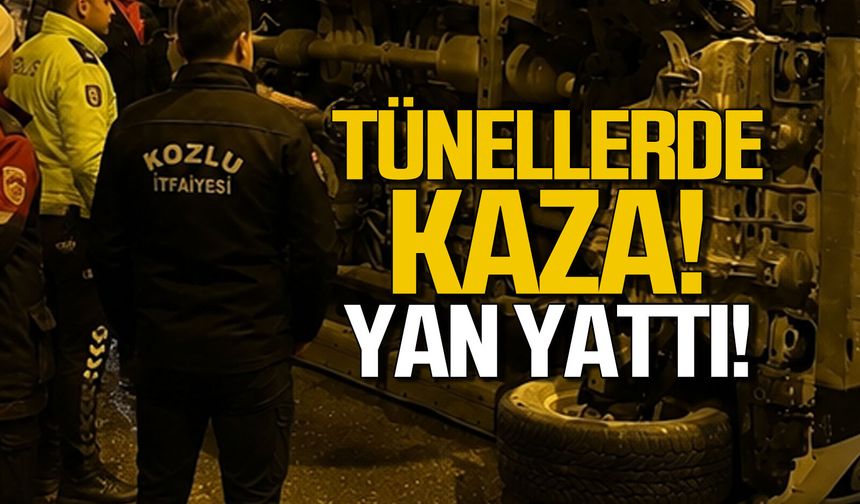 Değirmenağzı'nda kaza... Araç yan yattı