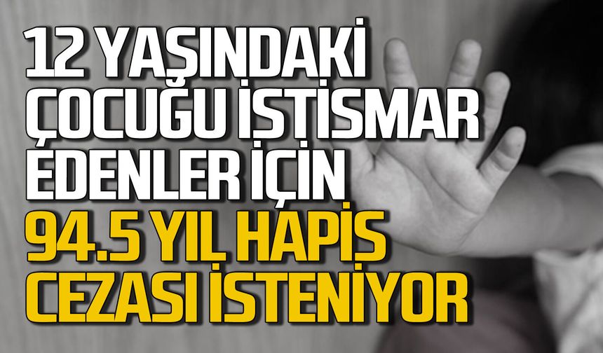 12 yaşında çocuğu istismar eden 26 fail için 94.6 yıla kadar hapis cezası istendi