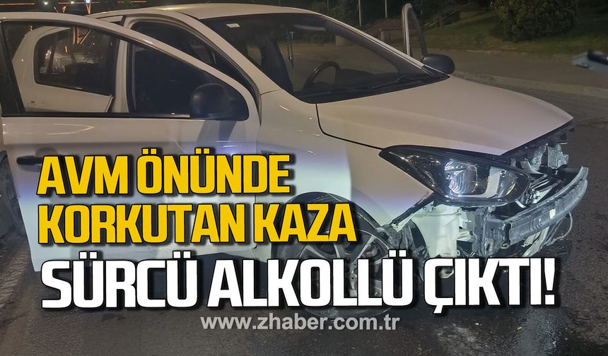 AVM önüde korkutan kaza.Sürücü alkollü çıktı