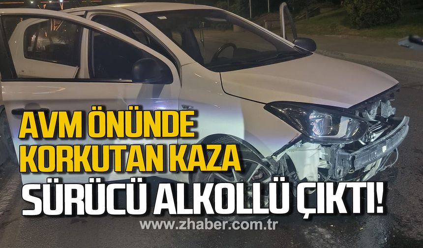 AVM önüde korkutan kaza.Sürücü alkollü çıktı