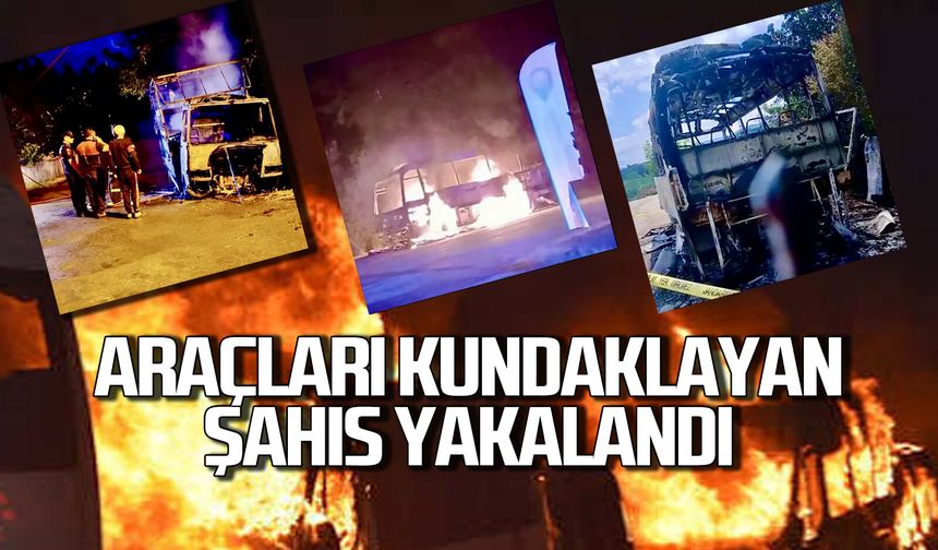 Araçları kundaklayan şahıs yakalandı