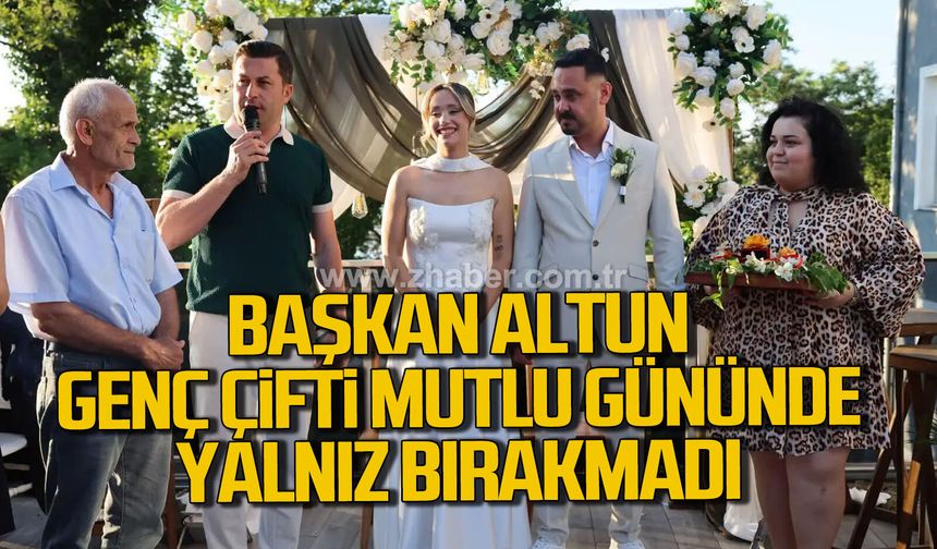 Başkan Altun, Genç çifti mutlu günlerinde yalnız bırakmadı