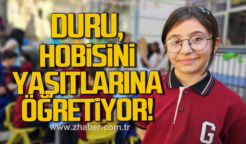 Ortaokul öğrencisi Duru, hobisini yaşıtlarına öğretiyor