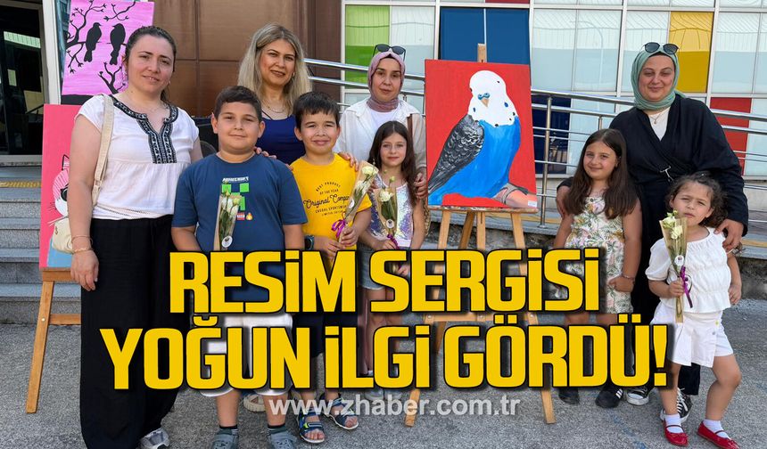 Kilimli Gençlik Merkezi'nde yıl sonu resim sergisi yoğun ilgi gördü