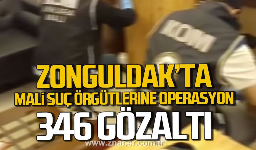 Zonguldak'ta mali suç örgütlerine operasyon. 346 gözaltı.