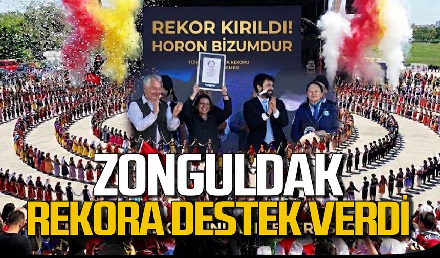 Zonguldak Halk Oyunları rekoruna destek verdi