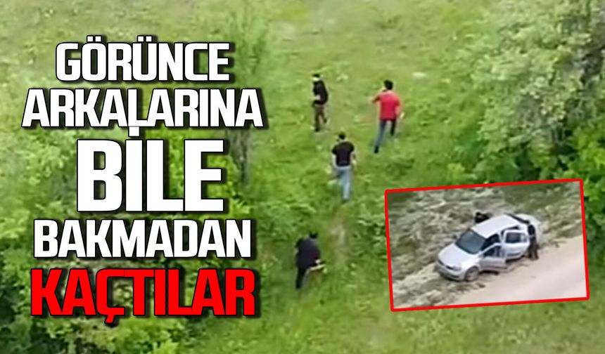 Arazide kovalamaca: Arkalarına bile bakmadan kaçtılar!