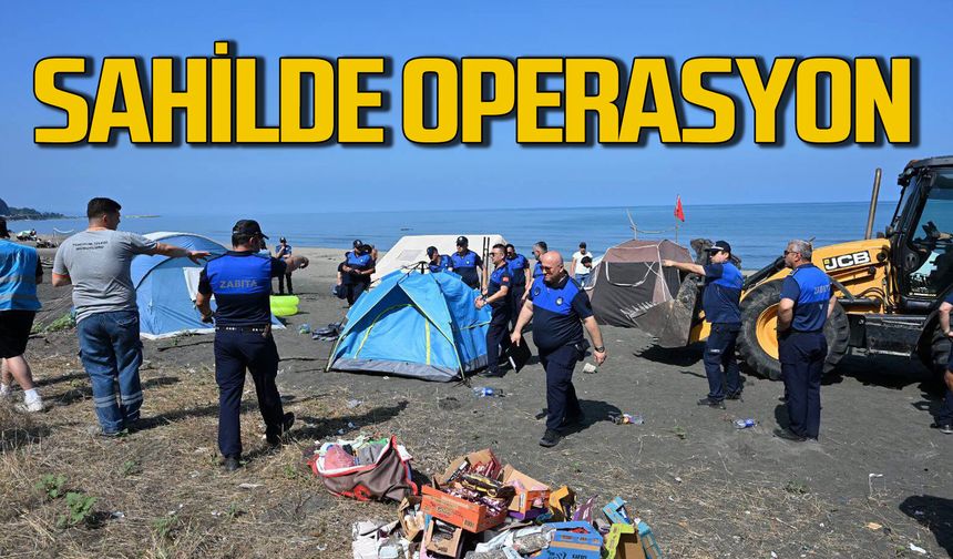 Belediye sahilde operasyon yaptı