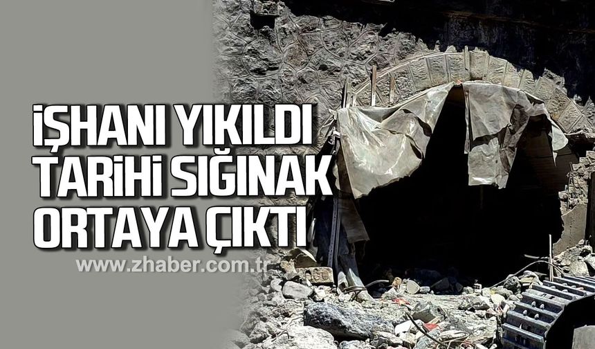 Zonguldak'ta vakıf işhanı yıkıldı, tarihi sığınak ortaya çıktı