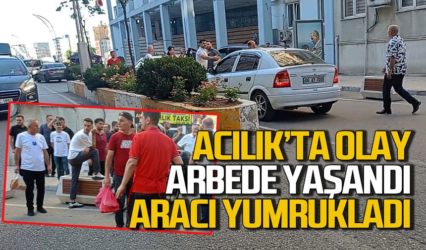 Zonguldak kent merkezinde olay: Arbede yaşandı araçlar yumruklandı