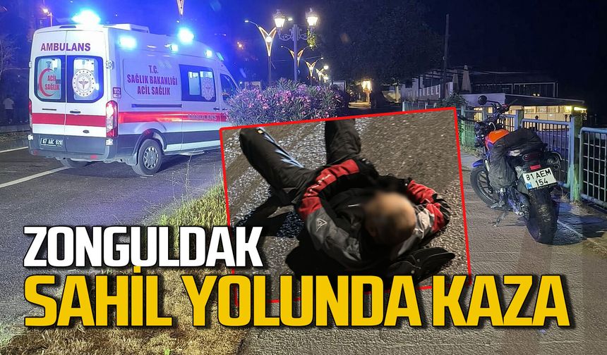 Zonguldak sahil yolunda yine kaza:  Sürücü hastaneye sevk edildi