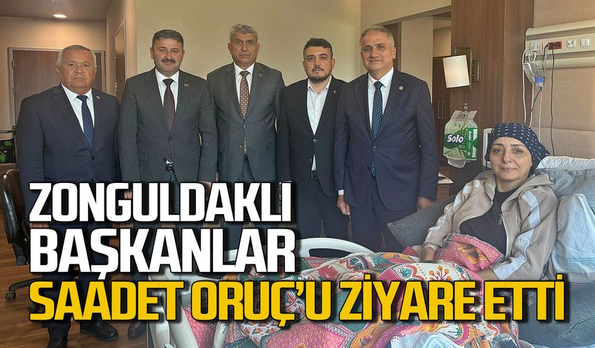 Saadet Oruç’a Zonguldaklı belediye başkanları ve Saffet Bozkurt’tan ziyaret