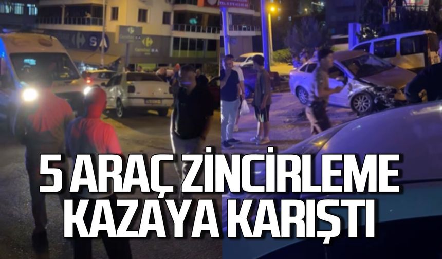 Zincirleme kazaya 5 araç karıştı: Yaralılar vard