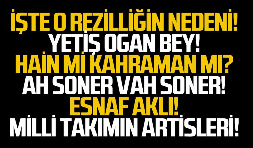 İşte o rezilliğin nedeni!
