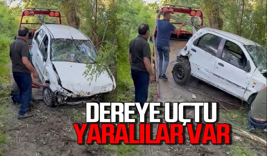 Direksiyon hakimiyetini kaybetti araç dereye uçtu: Çok sayıda yaralı var