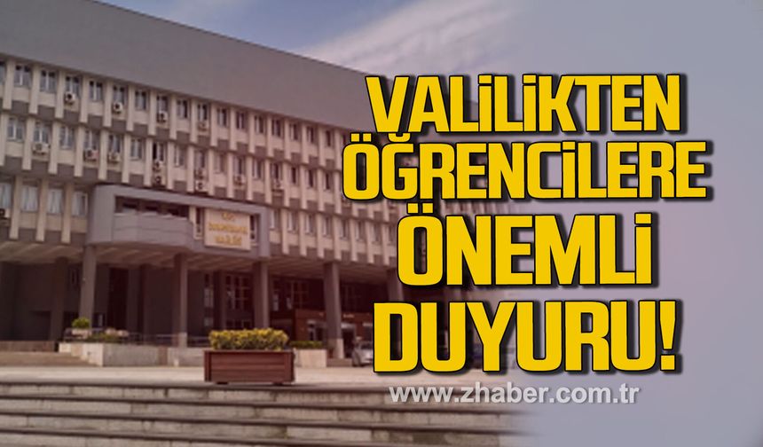 Zonguldak Valiliği’nden YKS ve AYT duyurusu