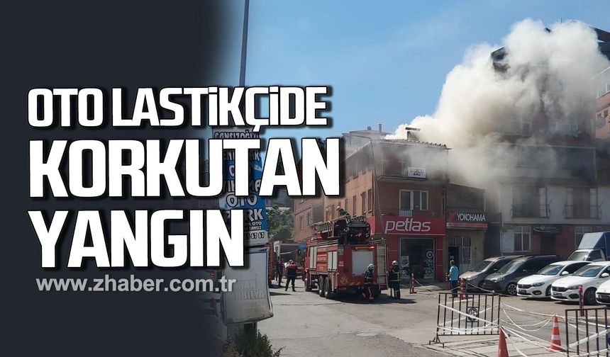 Zonguldak Soğuksu’da oto lastikçide yangın