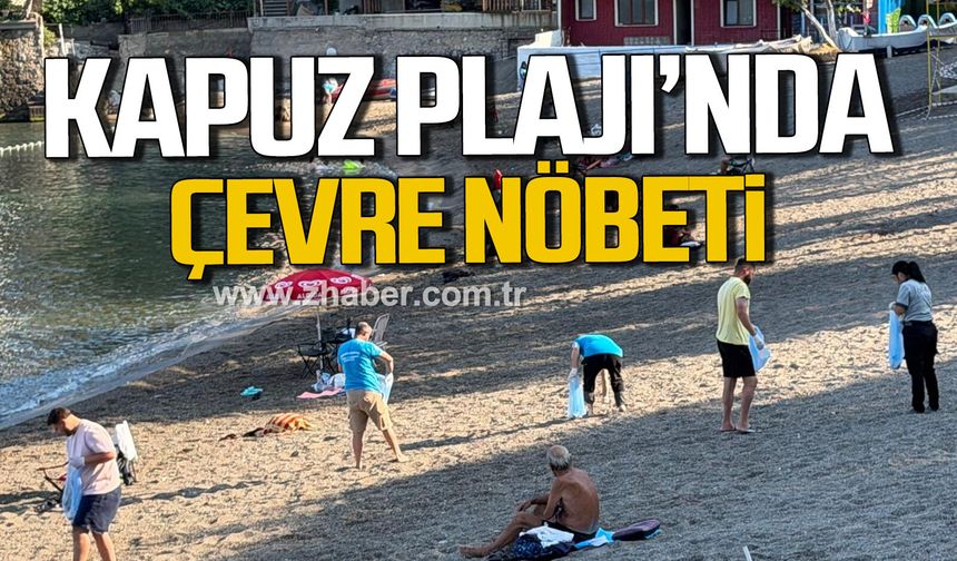 Kapuz Plajı'nda çevre nöbeti. İzmaritlere geçit yok.