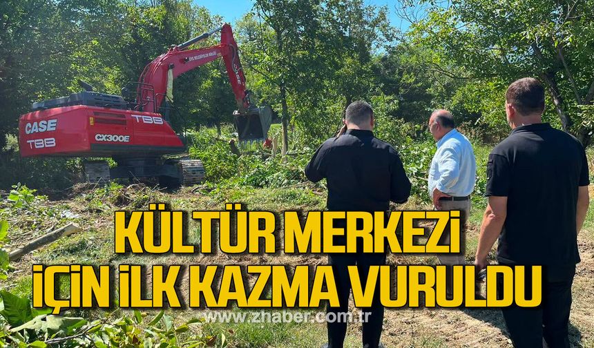 Gökçebey’e yeni iş makineleri, Kültür Merkezi için ilk kazma vuruldu