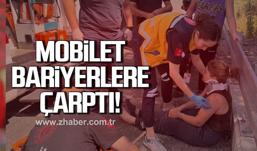 Direksiyon hâkimiyetini kaybeden mobilet sürücüsü bariyere çarptı: 1 yaralı