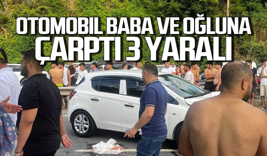 Ereğli’de otomobil baba ve oğluna çarptı: 3 yaralı