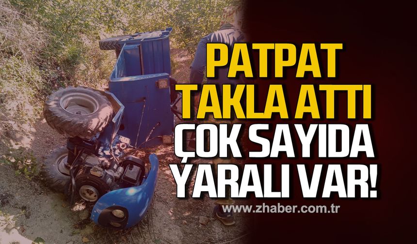 Alaplı'da patpat takla attı. Çok sayıda yaralı var