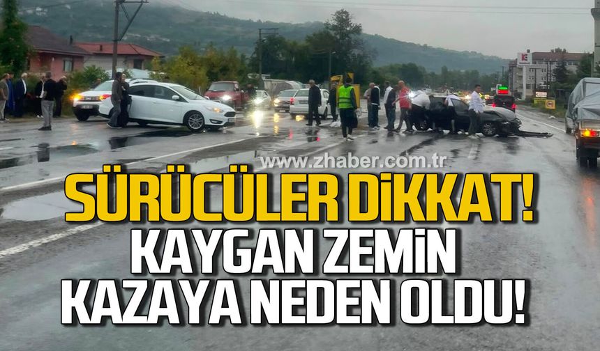 Sürücüler Dikkat! Yağışlı havada Devrek’te kaza alarmı