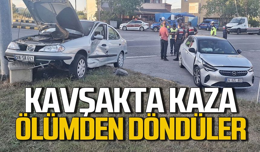 Havaalanı Kavşağı'nda kaza: Ölümden döndüler