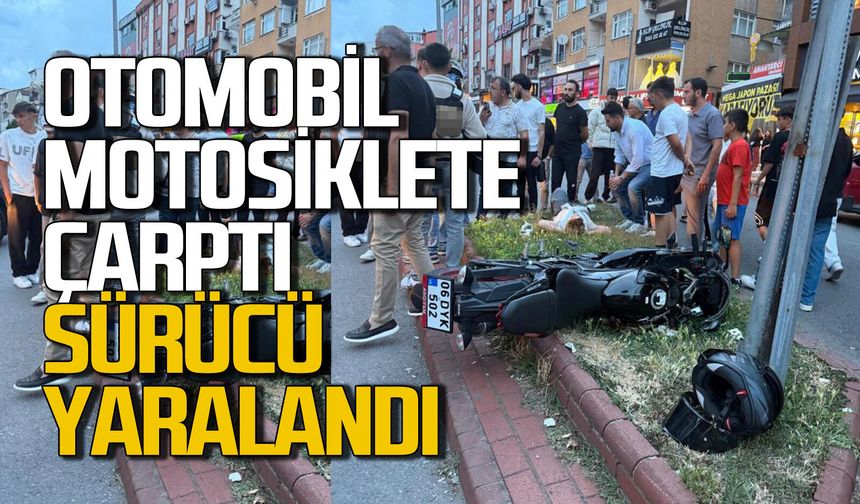 Otomobil ile motosiklet çarpıştı: Sürücü yaralandı