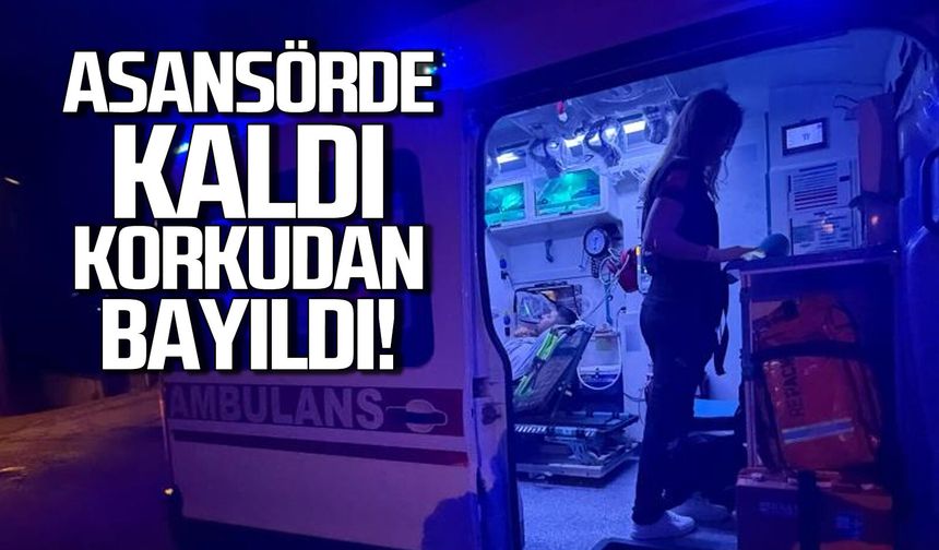 Asansörde mahsur kaldı... Korkudan bayıldı