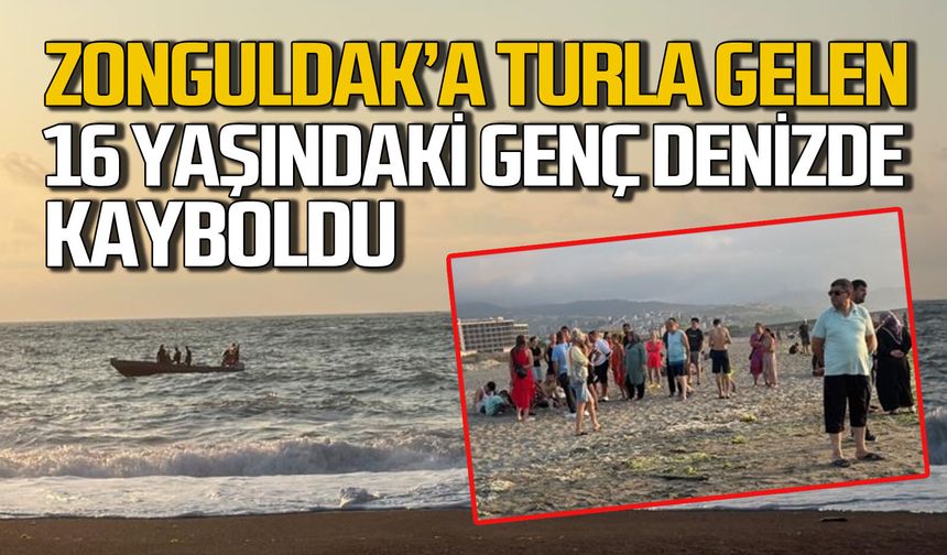Zonguldak'a tur ile gelip denize giren 16 yaşındaki çocuk kayboldu: Son anları kamerada
