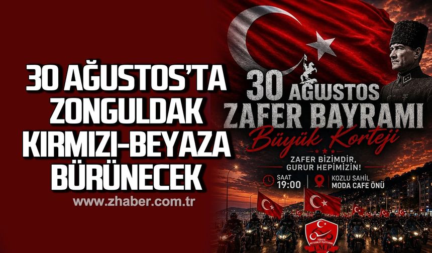Zonguldak’ta 30 Ağustos coşkusu: Motosikletlilerden büyük zafer korteji