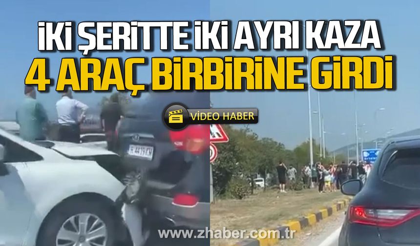 Çaycuma’da iki farklı şeritte iki ayrı kaza.