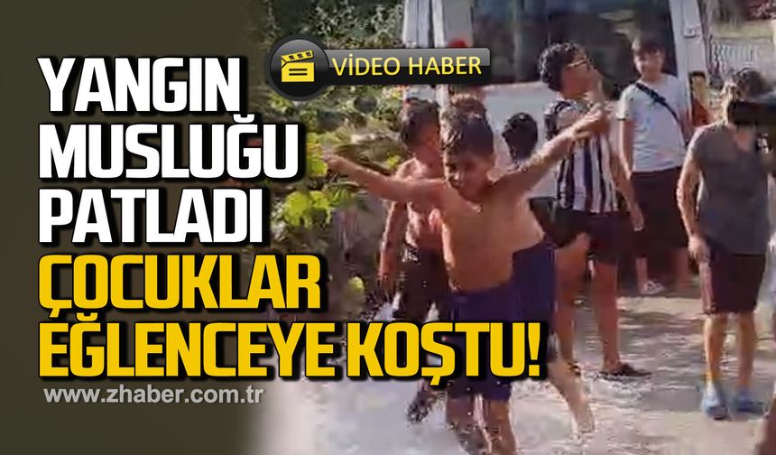 Zonguldak’ta yangın musluğu patladı, Sokak aquaparka döndü