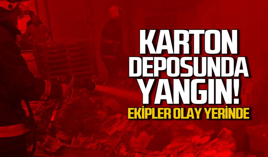 Karton deposunda yangın... Ekipler olay yerinde