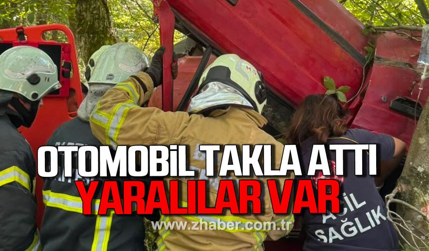 Bartın'da kontrolden çıkan otomobil ağaca çarptı: 3 yaralı
