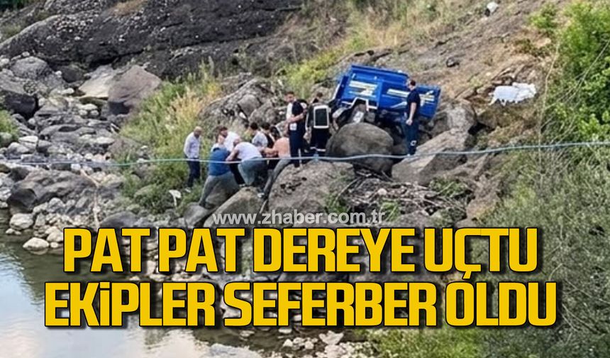 Kozlu’da Pat Pat dereye uçtu: 1 Yaralı