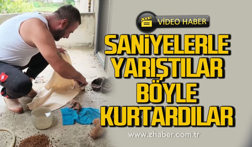 Kilimli'de saniyelerle yarıştılar