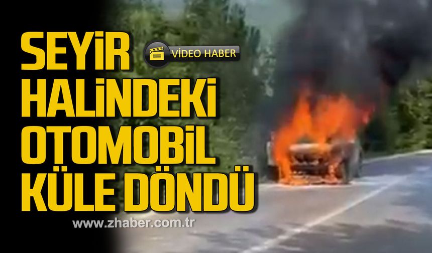 Bartın'da seyir halindeki otomobil küle döndü