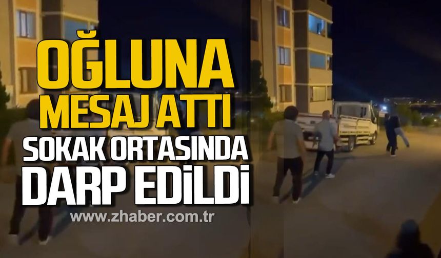 Karabük'te oğluna mesaj attığını iddia ettiği genci darp etti.