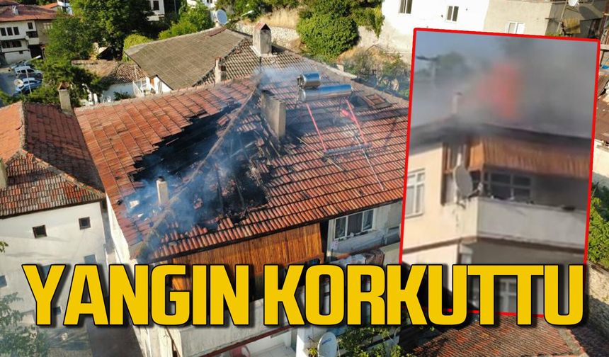 Yangın korkuttu: 3 katlı evin çatısında çıkan yangın söndürüldü