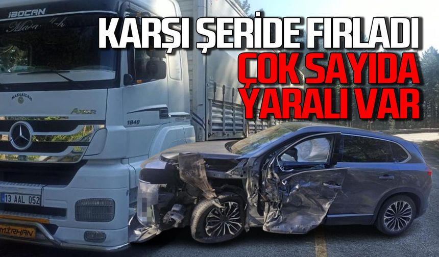 Yoldan çıktı karşı şeride fırladı: Çok sayıda yaralı var