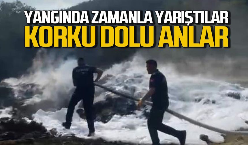 Yangında dakikalarla yarıştılar: Korku dolu anlar