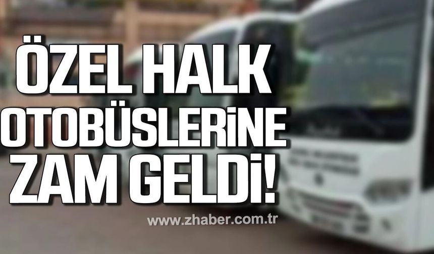 Kilimli özel halk otobüslerine zam geldi.