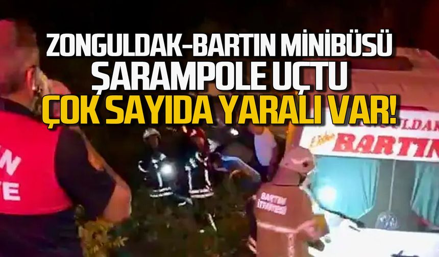 Zonguldak Bartın minibüsü şarampole uçtu. 12 yaralı