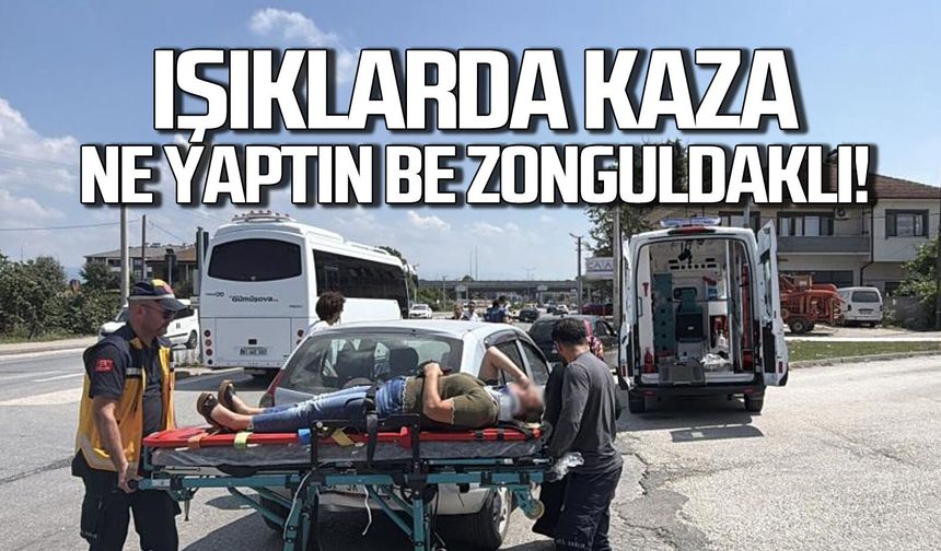 Işıkta aniden şerit değiştirdi... Kazada yaralılar var
