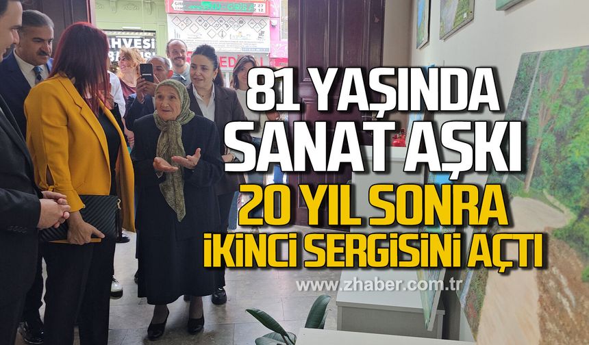 81 yaşındaki Şahinde Ermiş, 20 yıl aradan sonra ikinci sergisini açtı