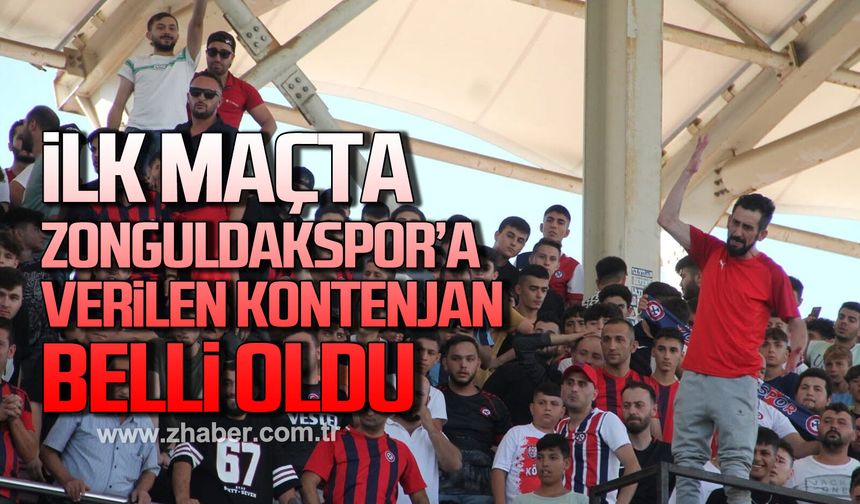 İlk maçta Zonguldakspor’a verilen kontenjan sayısı belli oldu