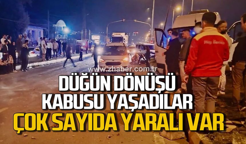 Bartın'da düğün dönüşü kabusu! Minibüs refüje savruldu, yaralılar var